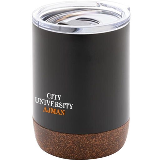 [CU-DW02] CU Stainless Steel Vacuum Mug with Cork Base - Black